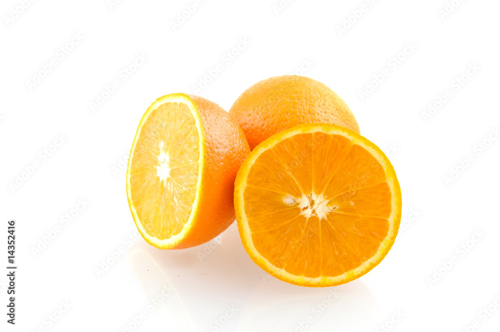 Fresh and tasty orange on white background Fresh and tasty orange on white background