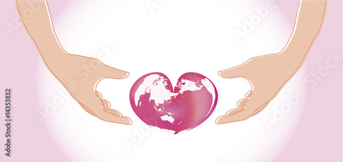 Hand and the earth of heart