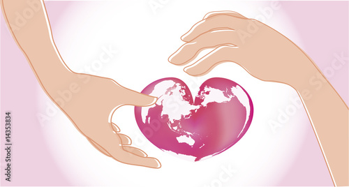 Hand and the earth of heart