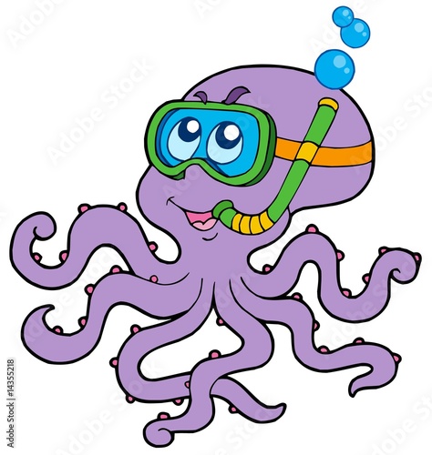 Octopus snorkel diver