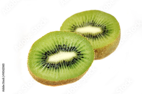 Slices of  kiwi isolated over white.