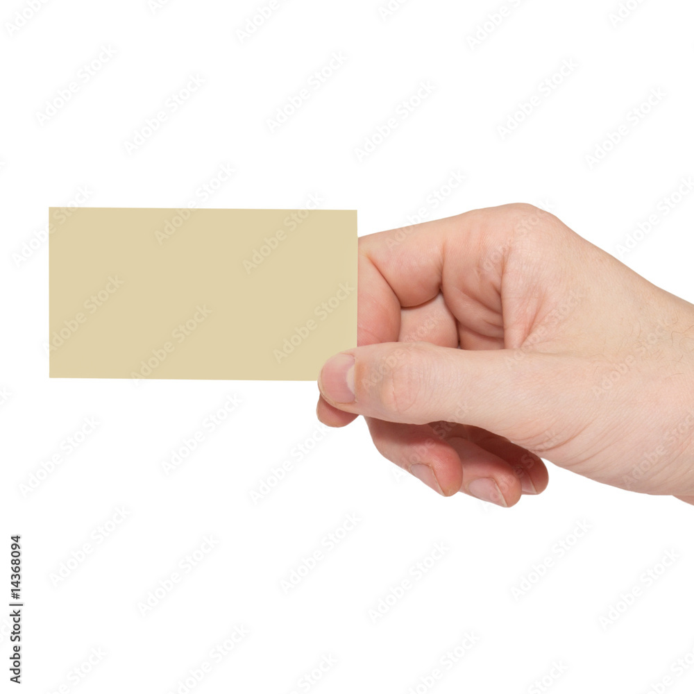 Obraz premium Gray card blank in a hand