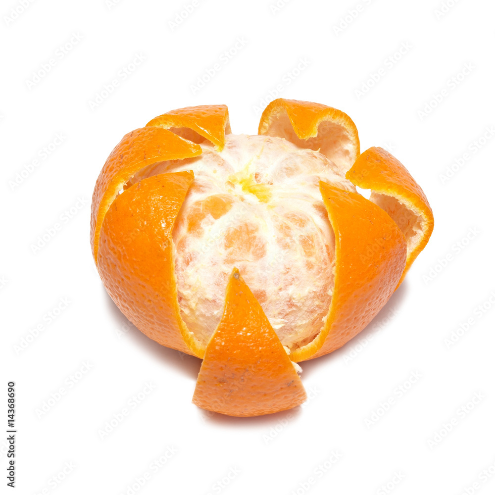 Skinned orange mandarin Skinned orange mandarin