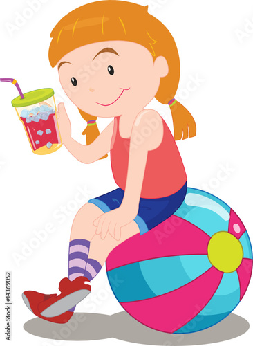 Girl sitting on a ball