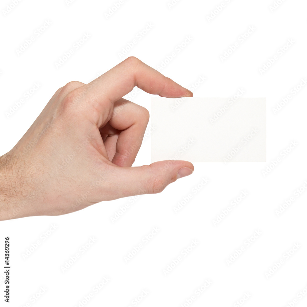Obraz premium Gray card blank in a hand