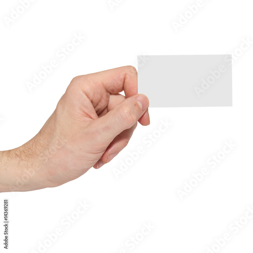 Gray card blank in a hand