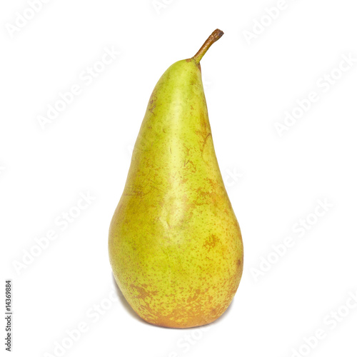Yellow pear isolated on white.
