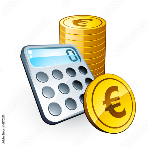 Calculatrice et pièces euros