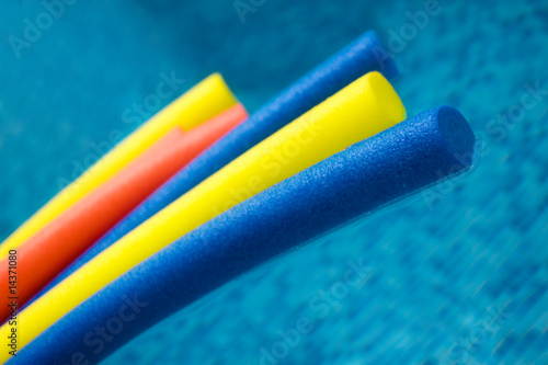 aqua noodles in water