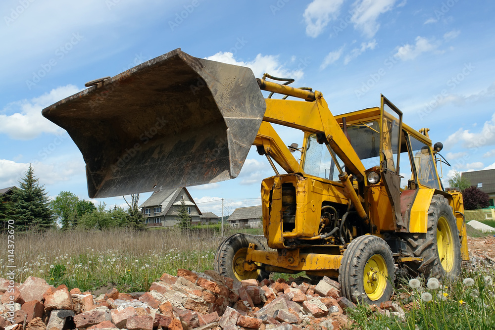 Obraz premium Backhoe loader at work