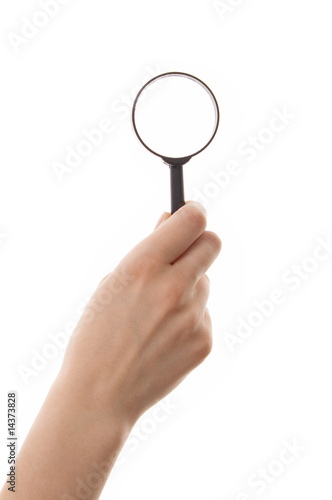 loupe in hand isolated