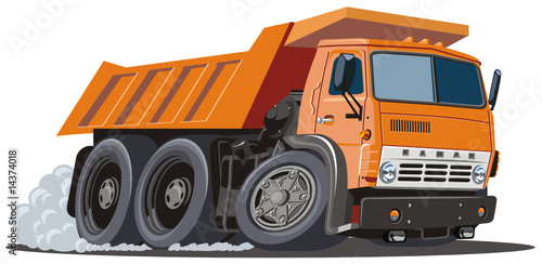 Vector cartoon dump truck