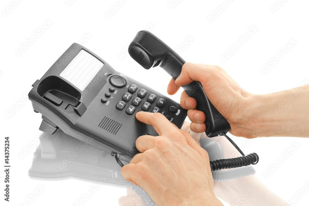 office telephone with hands office telephone with hands