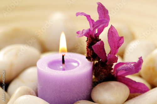 candle and lavender