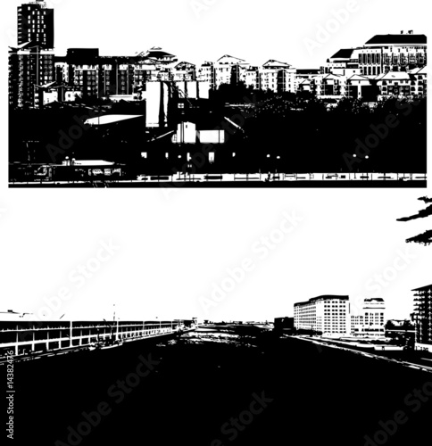 grunge london skyline