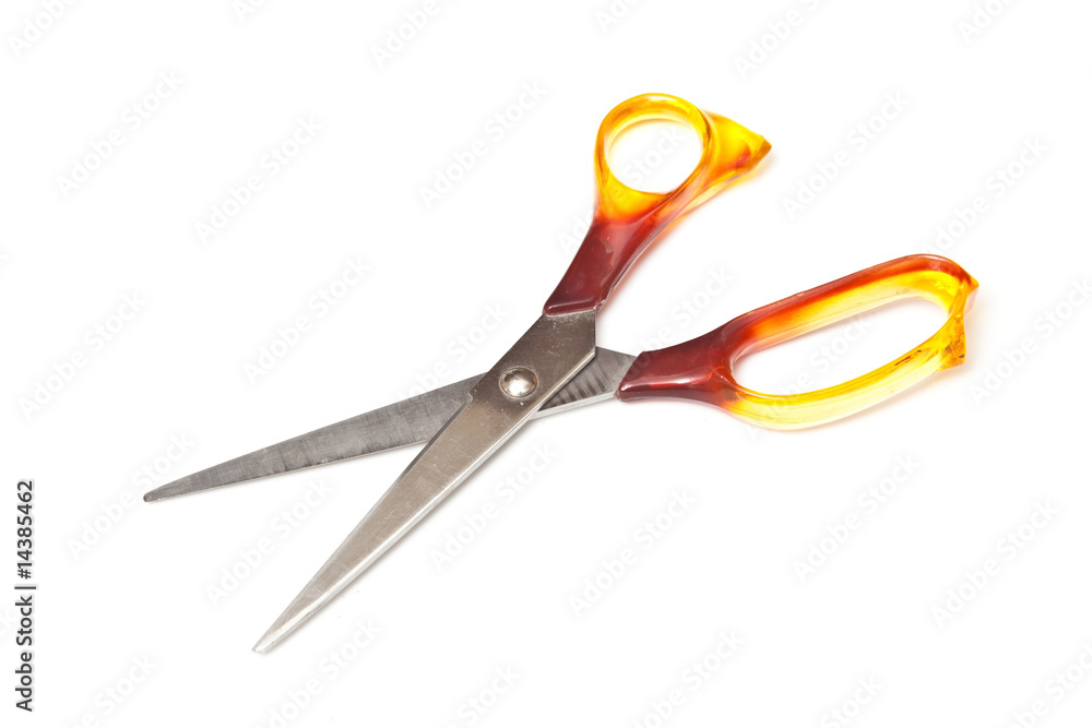 scissors isolated on a white studio background. scissors isolated on a white studio background.
