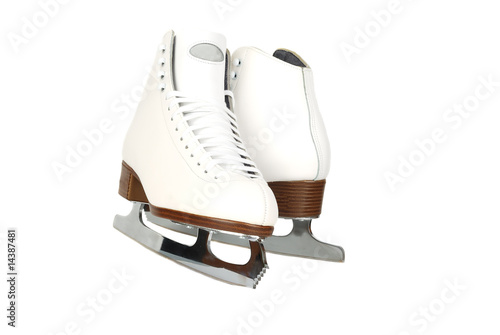 Professionals lady ice skates front shoot