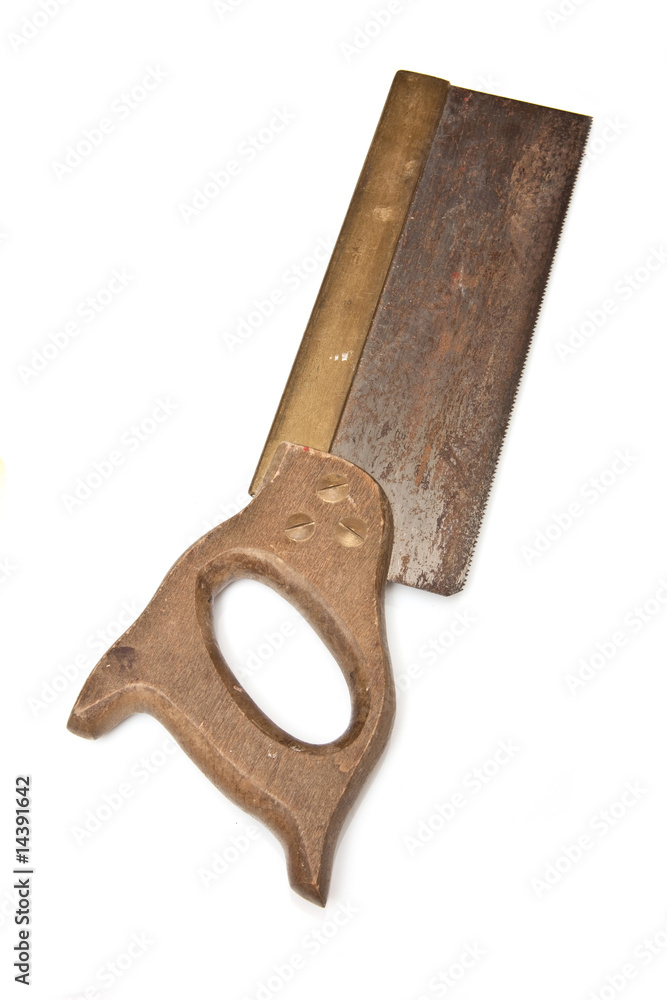 Tenon saw isolated on a white studio background Tenon saw isolated on a white studio background