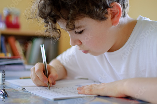 Boy doing homework