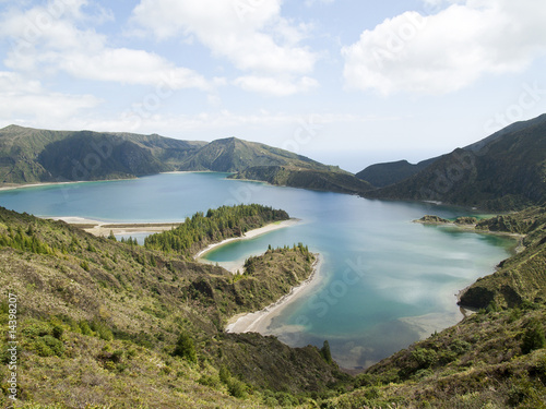 the lake of fire in azores island of sao miguel