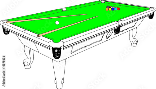 Billiards Snooker Table Perspective Vector 01