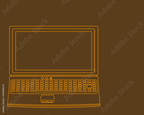 Wireframe Laptop with copyspace