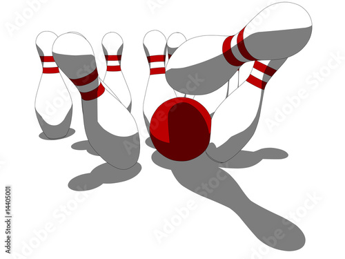 fallende bowling kegel