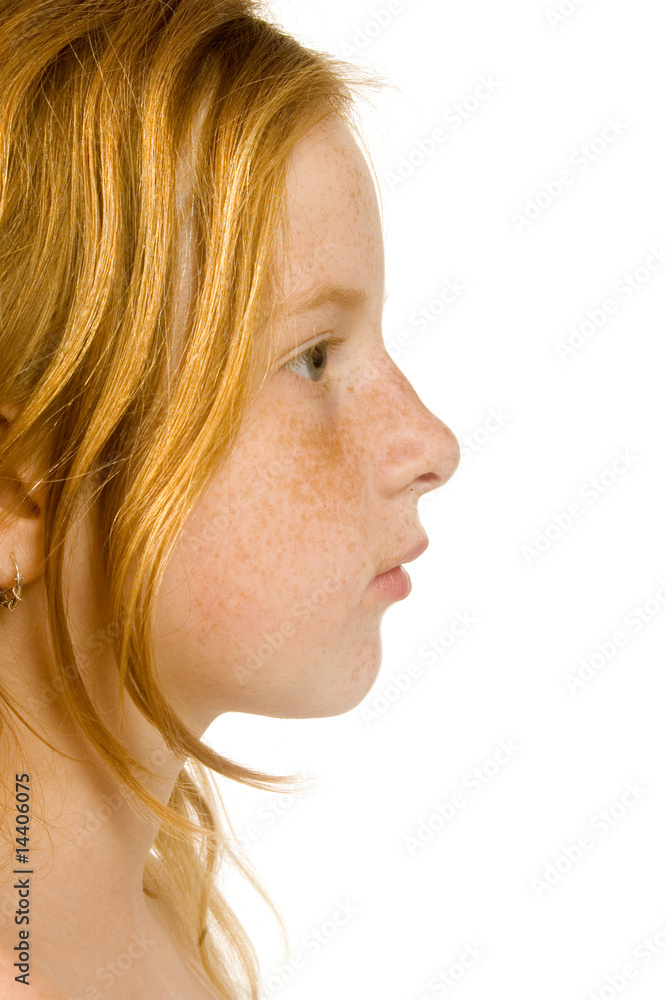 side portrait of young redhead teenage girl side portrait of young redhead teenage girl