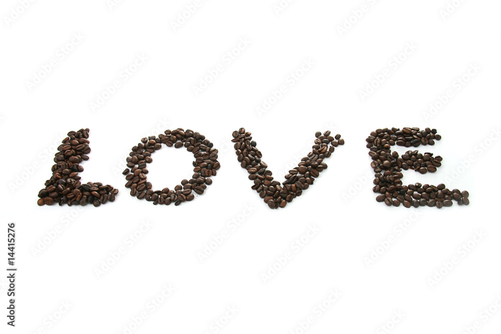 love, lettrage en grain de café love, lettrage en grain de café