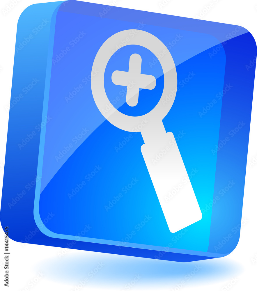 Magnifying glass 3d icon. Vector illustration. Magnifying glass 3d icon. Vector illustration.