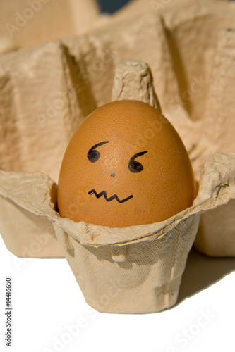 Scared egg in a box photo