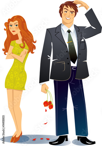 Illustration of pair enamoured which have quarrelled
