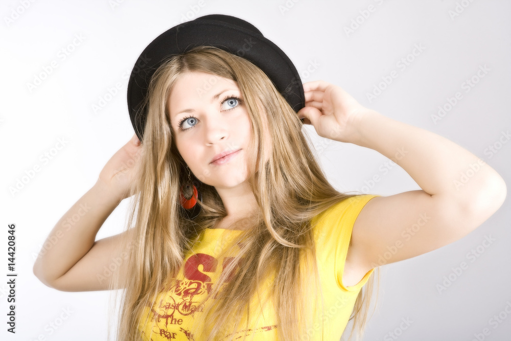 Close-up portrait of a fresh and beautiful young fashion model Close-up portrait of a fresh and beautiful young fashion model