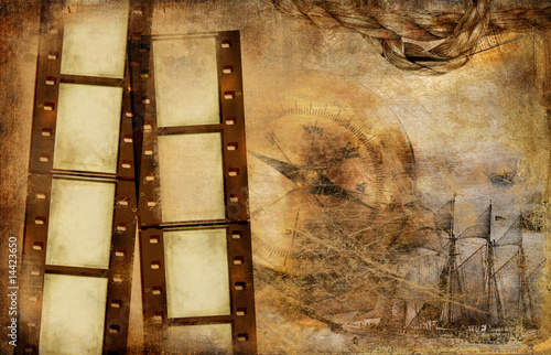 vintage background with film strips