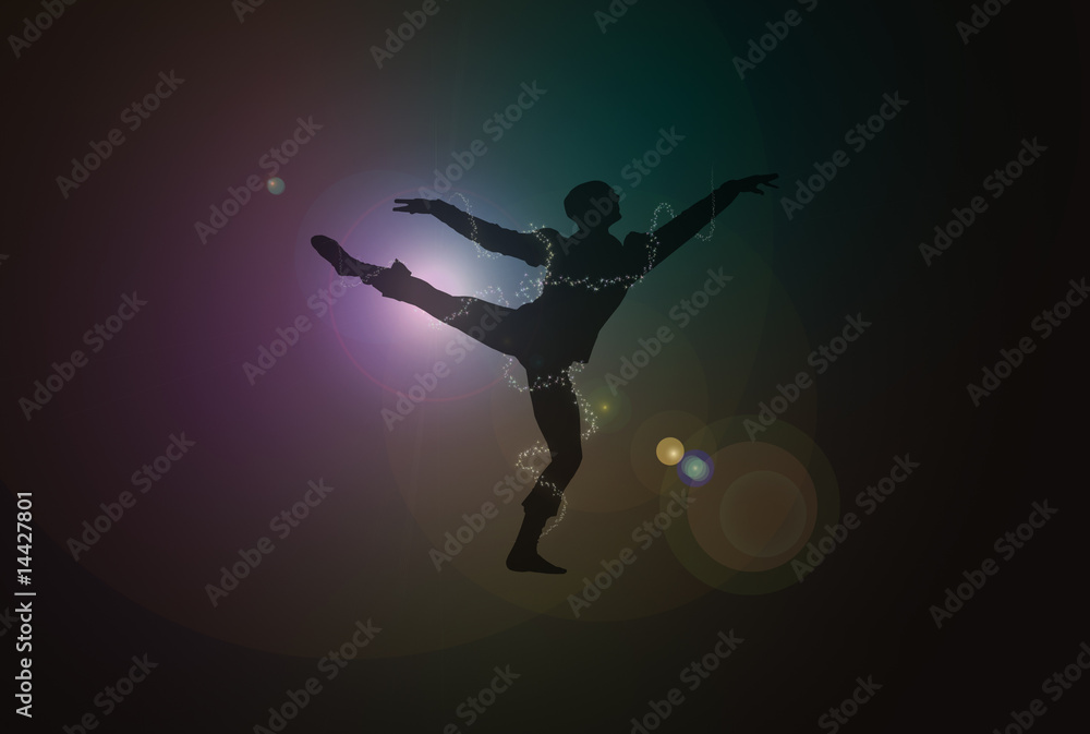 Male Dancer Over Flares