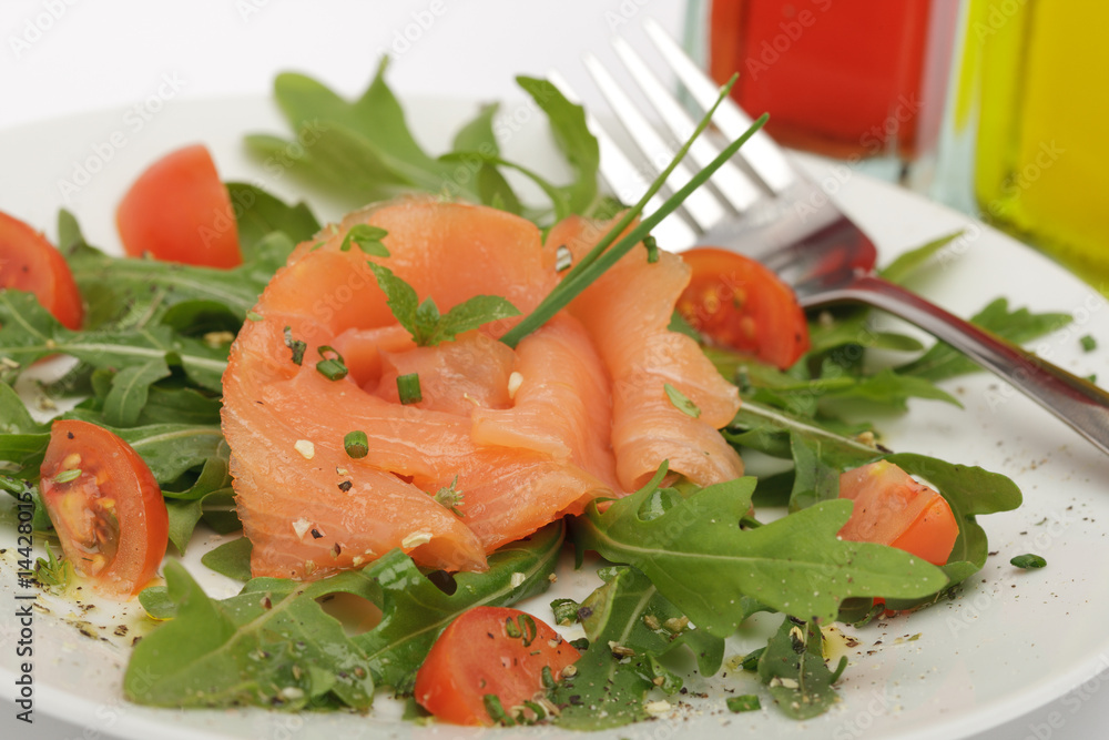 Räucherlachs auf Rucola Räucherlachs auf Rucola