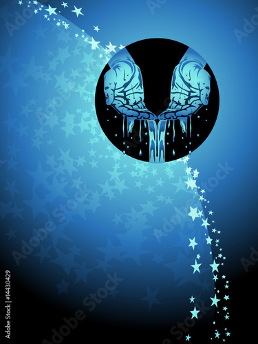 Aquarius zodiac background