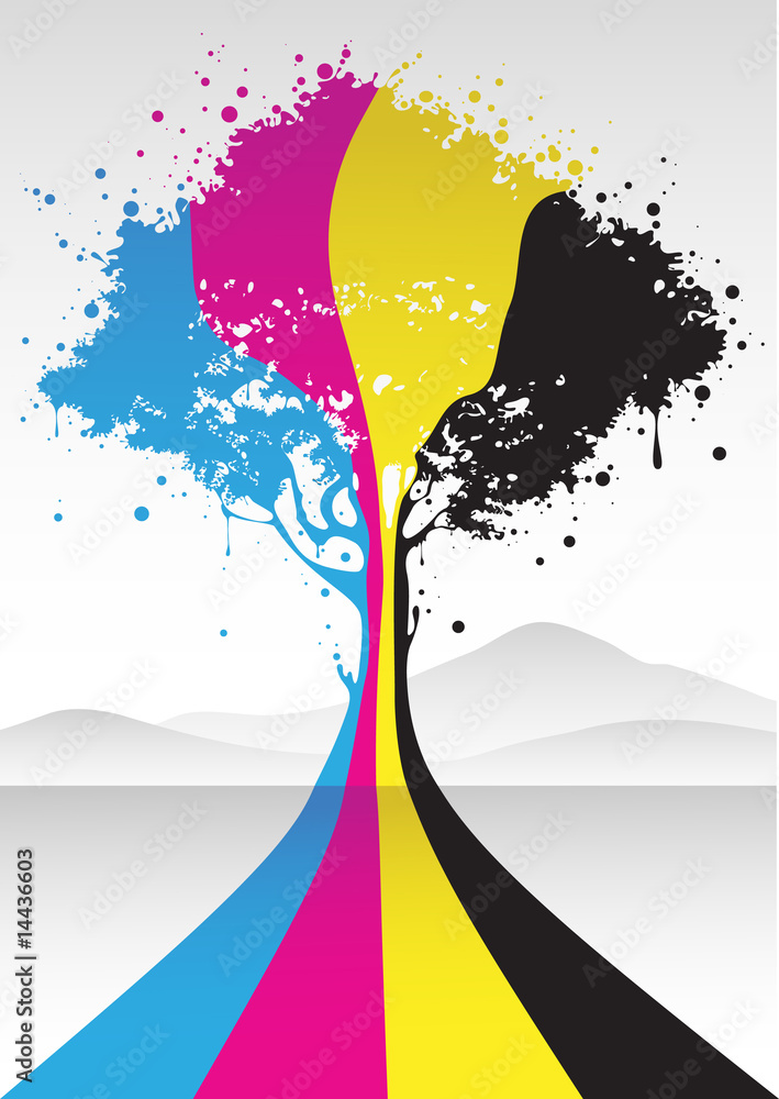 Fototapeta premium cmyk color tree