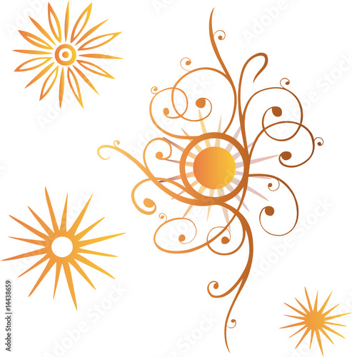 Bunte Sonnen, orange, Sommer