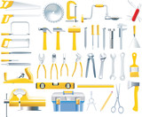 Vector woodworker tools icon set