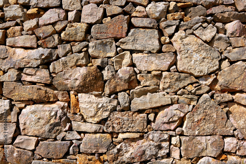 Masonry in Spain, old stone walls Masonry in Spain, old stone walls