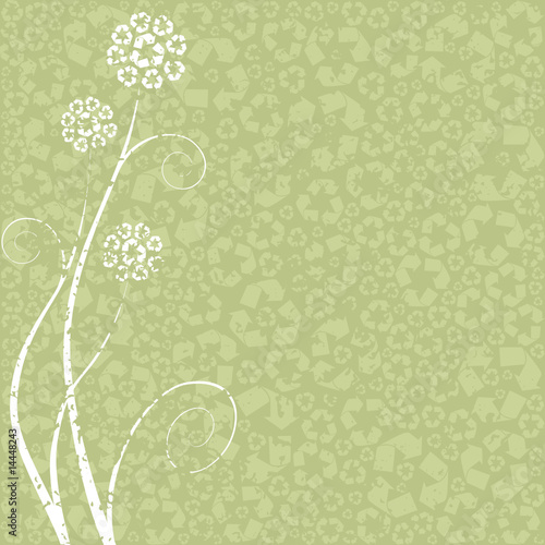 Light green Recycling-flower concept
