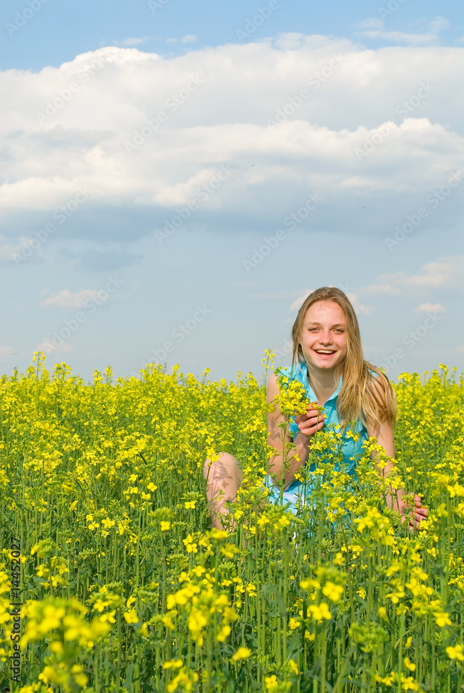 The girl in a field The girl in a field
