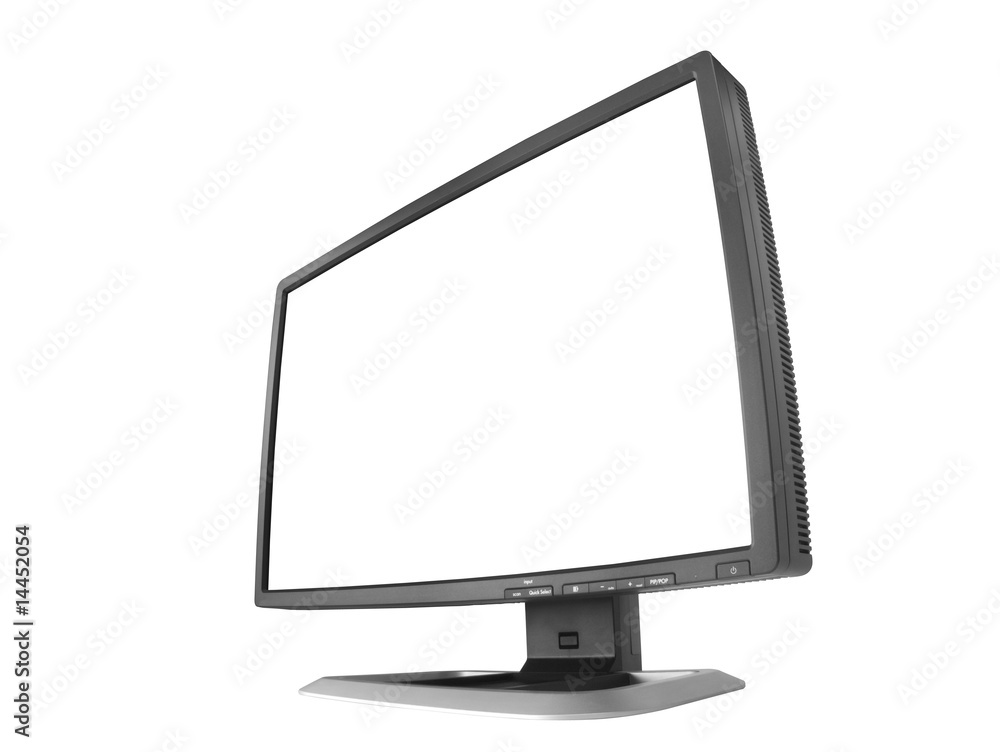 Wide Screen LCD computer monitor. Isolated on white background w Wide Screen LCD computer monitor. Isolated on white background w