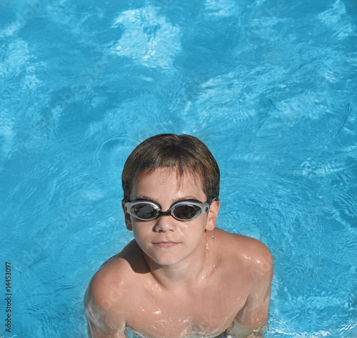 boy in the swimming pool