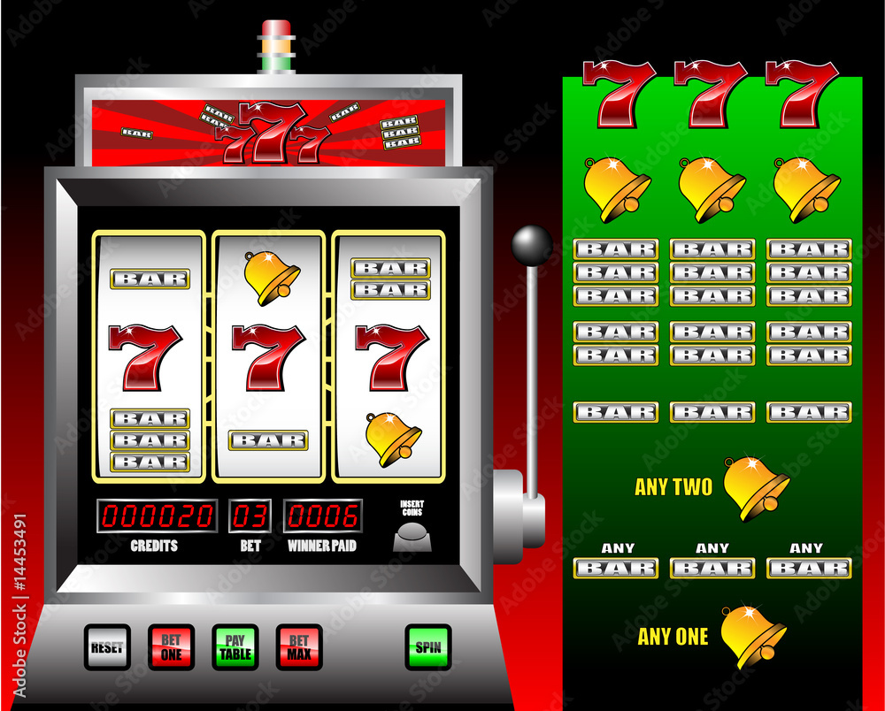 lucky seven slot machine vector illustration lucky seven slot machine vector illustration