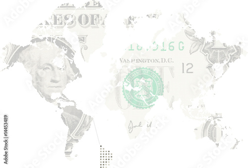 Us dollar as worl map