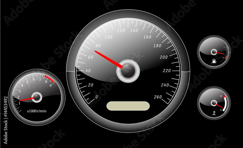 car dashboard instruments vector illustrated