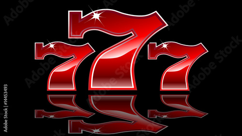 lucky seven slot machine vector illustration