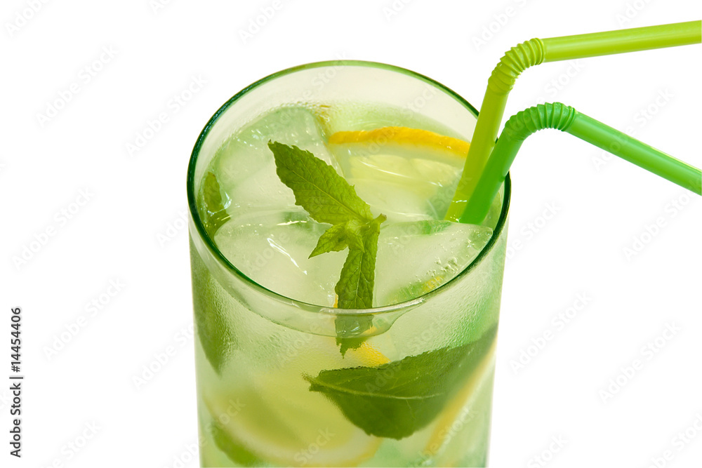 drink with mint and lemon